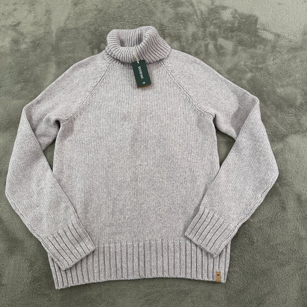 NWT Tentree 10Tree Highline Wool Cotton Turtleneck Sweater Purple Women's SMALL